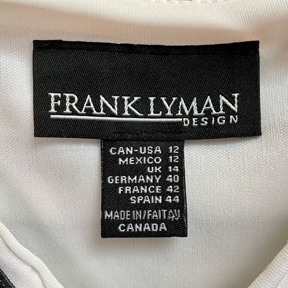 Frank Lyman Design Dress Black & White Stripe Crisscross Size 12 - Picture 4 of 7